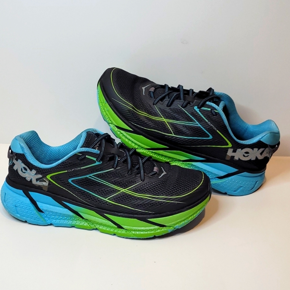 Hoka One One Clifton Men's Size 10 running shoe 1019754 BASP blue black green